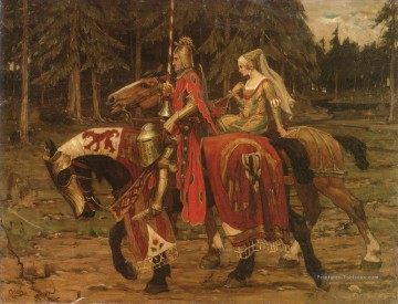 Cheval Peintre - Chevalerie héraldique Art Nouveau tchèque Alphonse Mucha